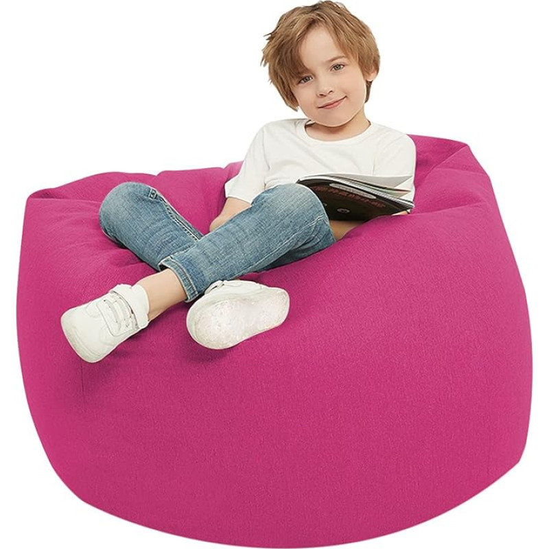 Langla-Shades Teardrop Bean Bag Cover for Children, Adults (Without Filling) (Rose Red, 70cm x 80cm / 2-3 Feet)