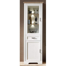 möbelando Jillana II Standing Display Cabinet Wooden Display Cabinet Living Room Cabinet Light Pine / Artisan Oak
