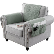 3 Seater Sofa Cover Set with Armrest and Headrest Covers, Light Green, Sofa Slipcover for Leather Sofas, Armchair, Chair Protector Set