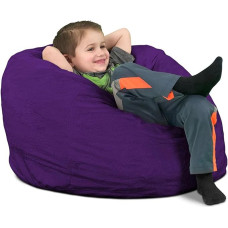 ULTIMATE SACK Kids Bean Bag Plus Size Bean Bag for Adults Comfortable Chair Bean Bag Couch Lounge Sofa Loveseat Furniture | Purple Suede