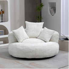 YESGIGA Lazy Sofa Durable Comfort Lounger High Back Bean Bag Chair Couch with Three Cushions for Adults and Children (Beige)