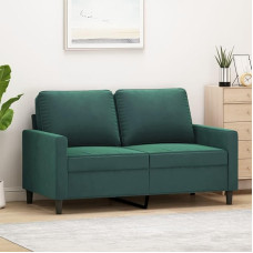 ZEYUAN 359191 2-Seater Sofa, Dark Green, 120 cm, Velvet, Lounge Sofa, Sofas & Couches, Relax Sofa, Couch for Living Room, 120 cm