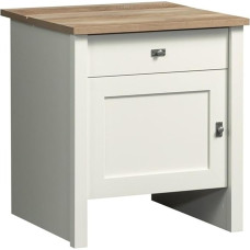 Sauder Homeplus Robot Vacuum Storage Side Table Side Table Cabinet for Living Room Bedroom in Soft White