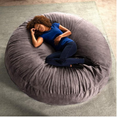 Jaxx Pewter Cocoon 6-Foot Padded Microvelvet Beanbag