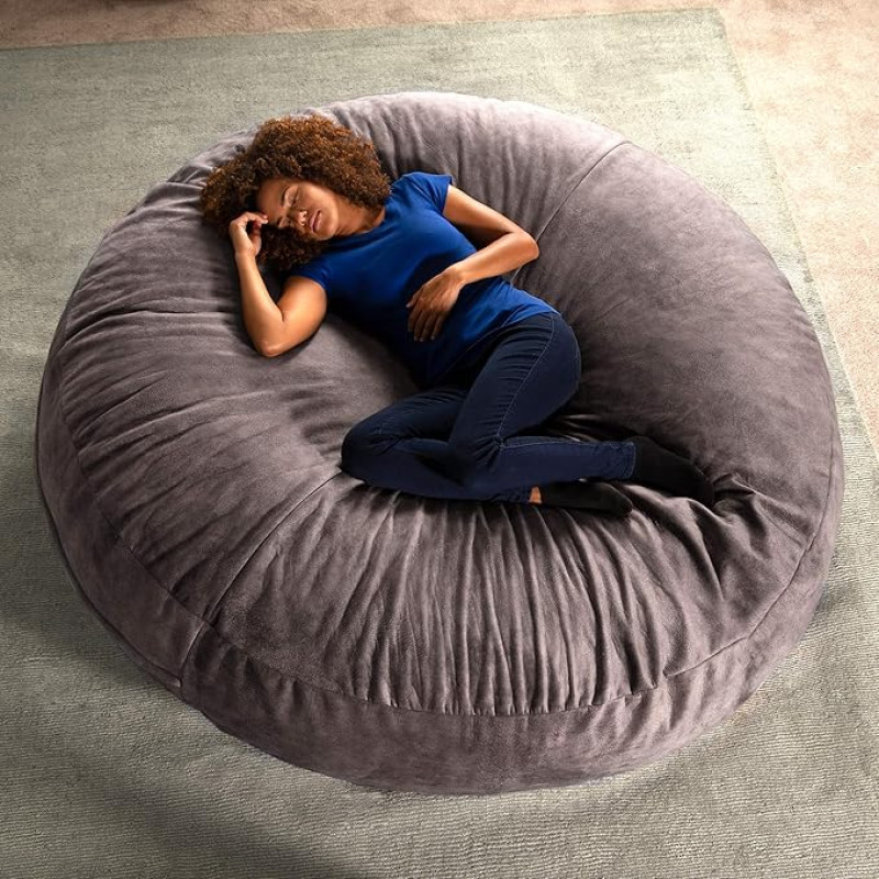 Jaxx Pewter Cocoon 6-Foot Padded Microvelvet Beanbag