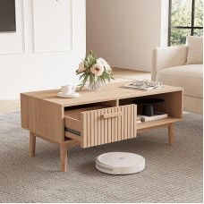 FOERPL Coffee Table Living Room Wood with Drawer Open Compartment Small Furniture TV Cabinet Reception Room Bedroom Office Side Table TV Table Living Room (Color G)