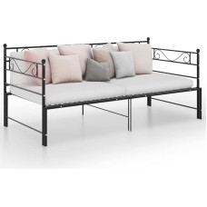 ZEYUAN Pull-Out Sofa Bed Frame, Living Room Couch, Living Room Furniture, Youth Sofa, Lounger Living Room, Sofas & Couches, Youth Children's Room, Black Metal 90 x 200 cm