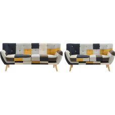Vente-unique Serti II 3 + 2 Seater Fabric Patchwork Sofa