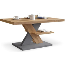 Viosimc Coffee Table Oak Retro & White, Vintage Decor Living Room Table, Retro Decor Sofa Table, Coffee Table for Living Room, Modern Table Living Room (Retro, White