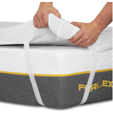 Ferlex - Waterproof Memory Foam Topper 135 x 190 cm | 100% Viscoelastic | Very Soft and Cool Tencel Fabric | Height 5 cm | Breathable and Removable Mattress Protector