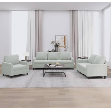 Xichuzi 3201476 3-Piece Sofa Set with Cushions Light Grey Velvet, Lounge Sofa, Sofas & Couches, Relax Sofa, Couch for Living Room, 3201476