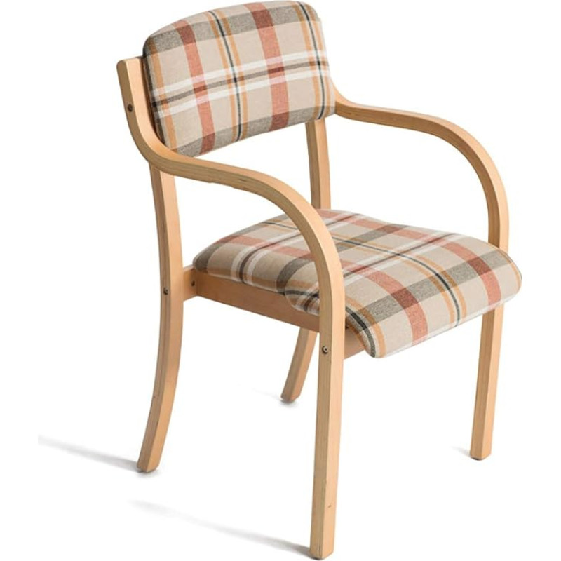 LYHD Nordic Style Dining Chair Solid Wood Modern Minimalist Single Work Chair with Armrests Open Back Ergonomic