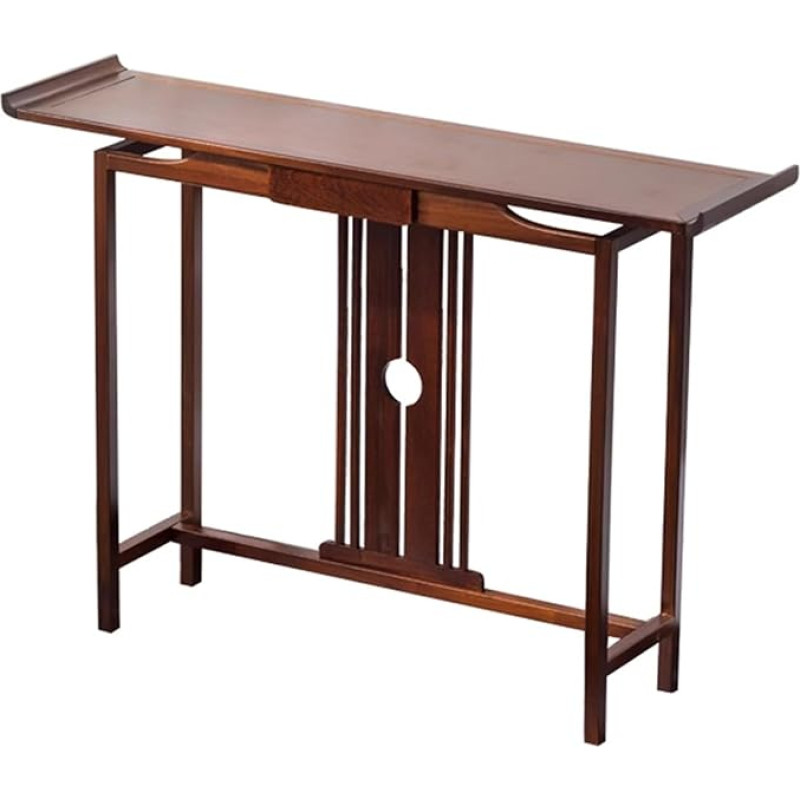 YGER JZGB Wooden Console Table, Hallway Shelf, Narrow with Drawers, Streamlined Back Wall, Solid Wood Material, for Entrance, Hallway, Living Room (120 x 30 x 85 cm/47 x 12 x 33 inches)