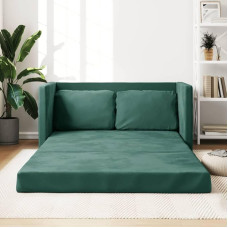 Xichuzi Floor Sofa, Dark Green, 122 x 204 x 55 cm, Velvet, Lounge Sofa, Sofas & Couches, Relax Sofa, Couch for Living Room - 353961