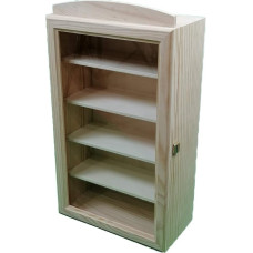 Greca Wooden Display Cabinet Depth 15 cm Dimensions (Width x Depth x Height) 30 x 15 x 54 cm Natural Wood Paintable Removable Shelves