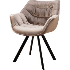 invicta INTERIOR Designer Chair The Dutch Comfort Velvet Greige with Armrests Dining Room Chair Office Chair Conference Chair