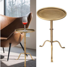 RattanView Martini Table Metal Small Side Table 32.5 x 32.5 x 50.6 cm for Living Room Bedroom Bronze 1 Piece