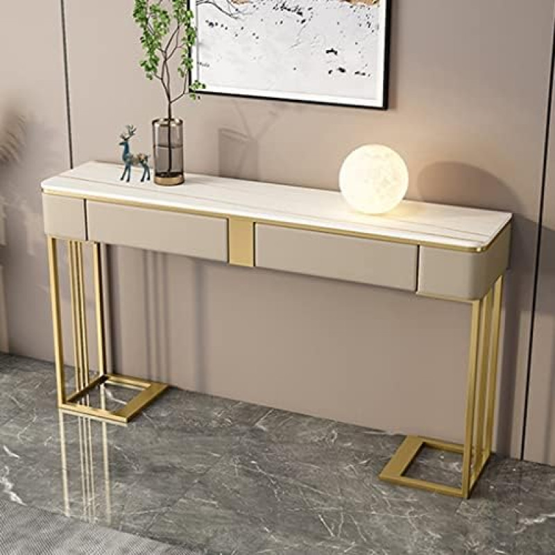 Console Sofa Tables, Folding Dining Table, Console Table, Modern Narrow Table, TV Console Table with Shelves and 2 Drawers, Side Table, Sofa Side Table for Living Room, Bedroom (Color :