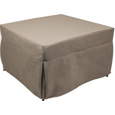 Dmora Puof Convertible into a Single Bed, Made in Italy, Folding Bed, Removable Space-Saving Fabric Pouf for the Living Room, 78 x 78 / 195 x 45 cm, Dove Grey