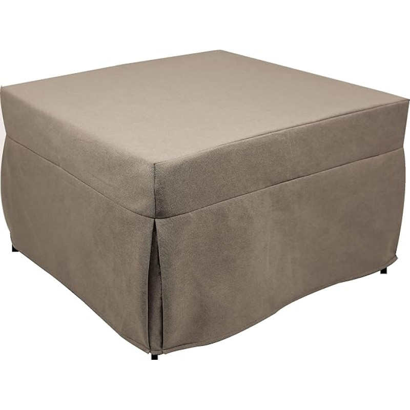 Dmora Puof Convertible into a Single Bed, Made in Italy, Folding Bed, Removable Space-Saving Fabric Pouf for the Living Room, 78 x 78 / 195 x 45 cm, Dove Grey