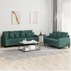 qohoio 3201722 2-Piece Sofa Set with Cushion Sofa Living Room Sofa Set Sofas for Living Room Dark Green Velvet