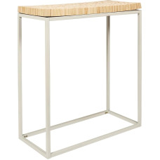 HOME DECO FACTORY Home Deco FACTORY-HD5207 Round Console, Round Salon Console - Entrance, Living Room, Wood, Natural White, 75 x 84.8 x 35 cm