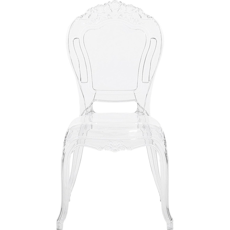 Beliani Vermont Baroque Chair Plastic Set of 2 Transparent Stackable