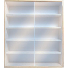 Alsino Display Case for Collectible Figures Vinyl Figures Collector's Display Case - 50 cm Wide 58 cm High 5 Compartments V-17.50 - from German Wood Manufactory - Wooden Display Box - with 2 Discs