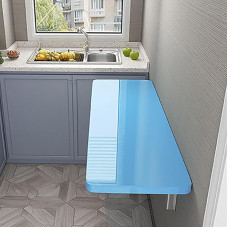 Heavy Duty Folding Wall-Mounted Drop-Leaf Table for Home Office & Kitchen - Space-Saving Floating Table with 70kg Load Capacity - Ideal for Dining & Laundry Room