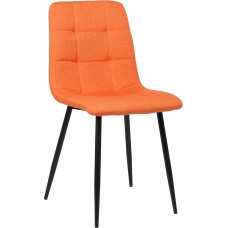 CLP Tilde Dining Room Chair, Velvet, Fabric, Quilted, with Floor Protectors, Colour: Orange, Material: Fabric