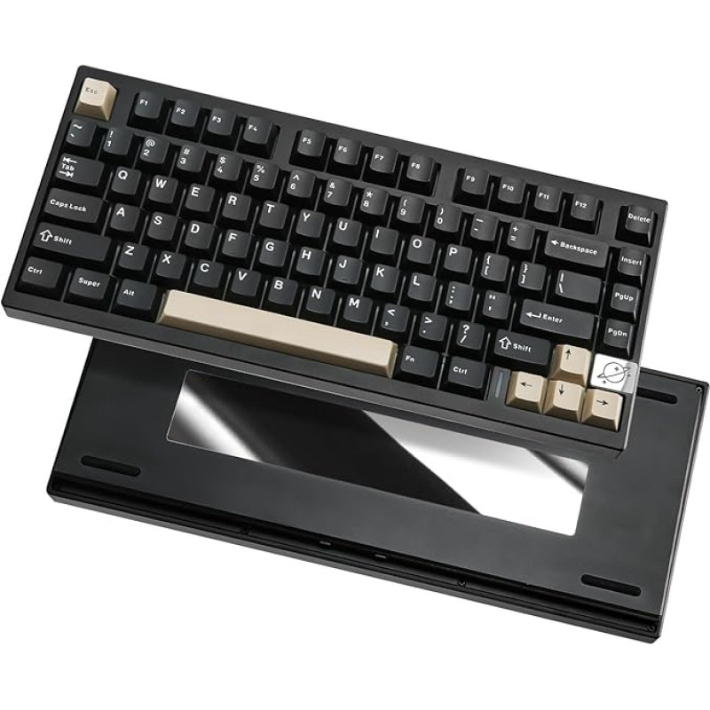 YUNZII AL75 PRO 75% Wireless Gaming Keyboard, BT/2.4G/Wired Mechanical Aluminium Keyboard with PBT Keyboards, Gasket Mounted Hot Swap RGB Custom Keyboard for Mac/Win (Black, Gateron Zero Linear)