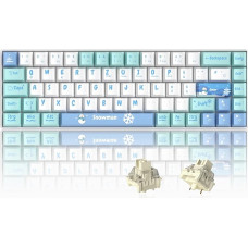 MageGee MK-Box 60% Gaming Keyboard German QWERTZ Layout, Hot-Swappable Compact Wired Mechanical RGB Keyboard with EVA Damping Foam, Ivory White Switch for Win/Mac, Snowman