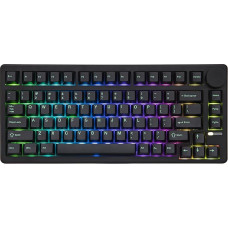 EPOMAKER QK81 75% Wireless Mechanical Keyboard Gaming, QMK/VIA & Hot-Swappable, 81 Keys with Metal Rotary, 2.4GHz/BT/USB, Creamy Gasket, RGB Backlit (Black, Flamingo Linear)