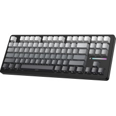 ATTACK SHARK M87PRO TKL Wireless Mechanical Gaming Keyboard, BT5.0/2.4G/USB-C Wired Hot-Swap RGB Keyboard with US Layout, Linear White Switch with Side Gradient Print, Moon Night