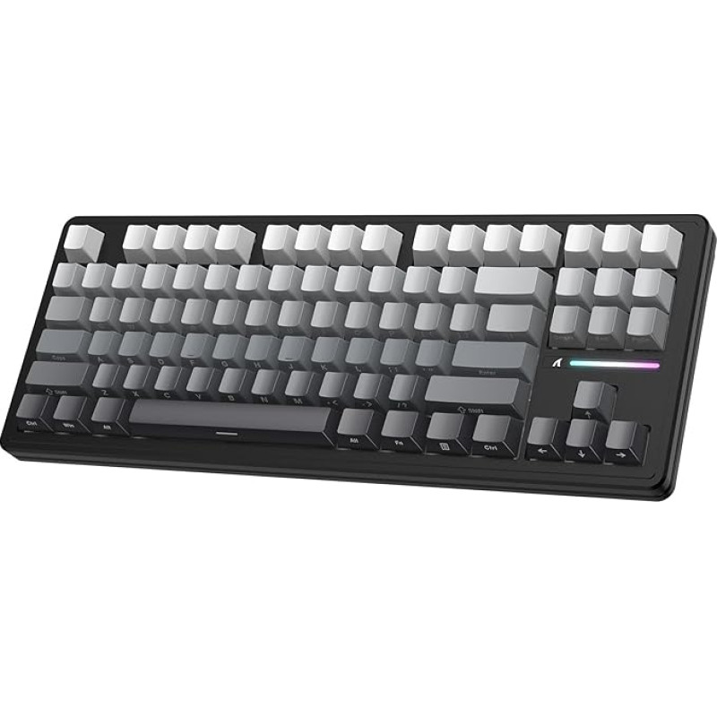 ATTACK SHARK M87PRO TKL Wireless Mechanical Gaming Keyboard, BT5.0/2.4G/USB-C Wired Hot-Swap RGB Keyboard with US Layout, Linear White Switch with Side Gradient Print, Moon Night