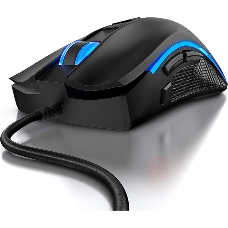 CSL - Gaming Mouse PC USB - Mouse Pixart Precision Sensor - 6 DPI Levels, 12 User Profiles, 2 Interchangeable Side Panels, 12 RGB Light Modes, Sniper Button, 500-5000 DPI Sample Rate