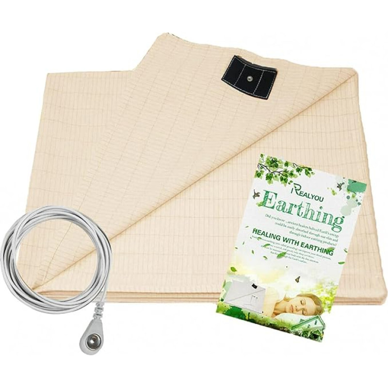 Grounding Bed Sheet Grounding Mat for Better Sleep, Comfortable and Breathable Antistatic Mattress with Grounding Function (68 x 132 cm)