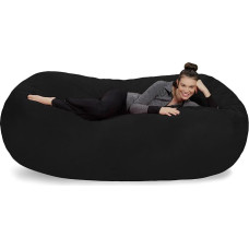 Sofa Sack Bean Bag Pear Shape Plush Super Soft Micro Suede Cover XL Bean Bag Filled with Memory Foam for Kids Adults Couples Giant Bean Bag Black 6ft