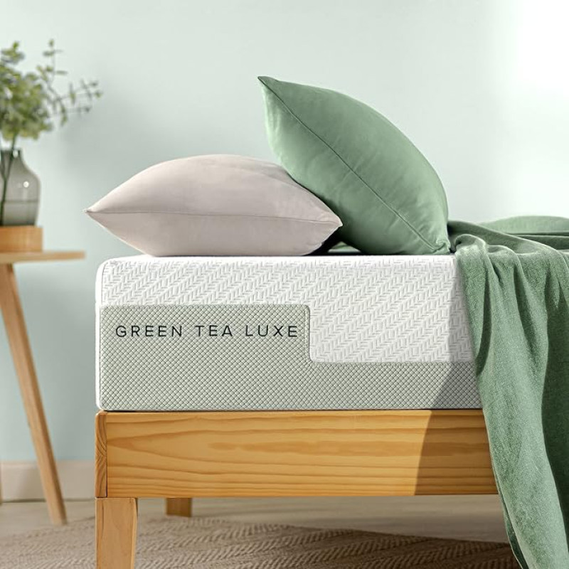 Zinus Luxe Mattress 120 x 190 cm - 25 cm Height - Memory Foam Mattress with Green Tea - Oeko-Tex Certified