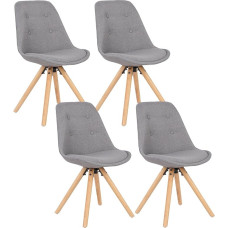 WOLTU® 4 x Dining Room Chairs, Set of 4 Fabric Seat Design Chair, Kitchen Chair, Wooden Frame Antique Leather Look