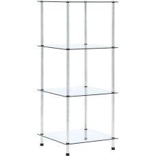 vidaXL Shelf with 4 Shelves Display Cabinet Glass Shelf Decorative Shelf Collector's Display Case Bookcase Transparent 40 x 40 x 100 cm Tempered Glass