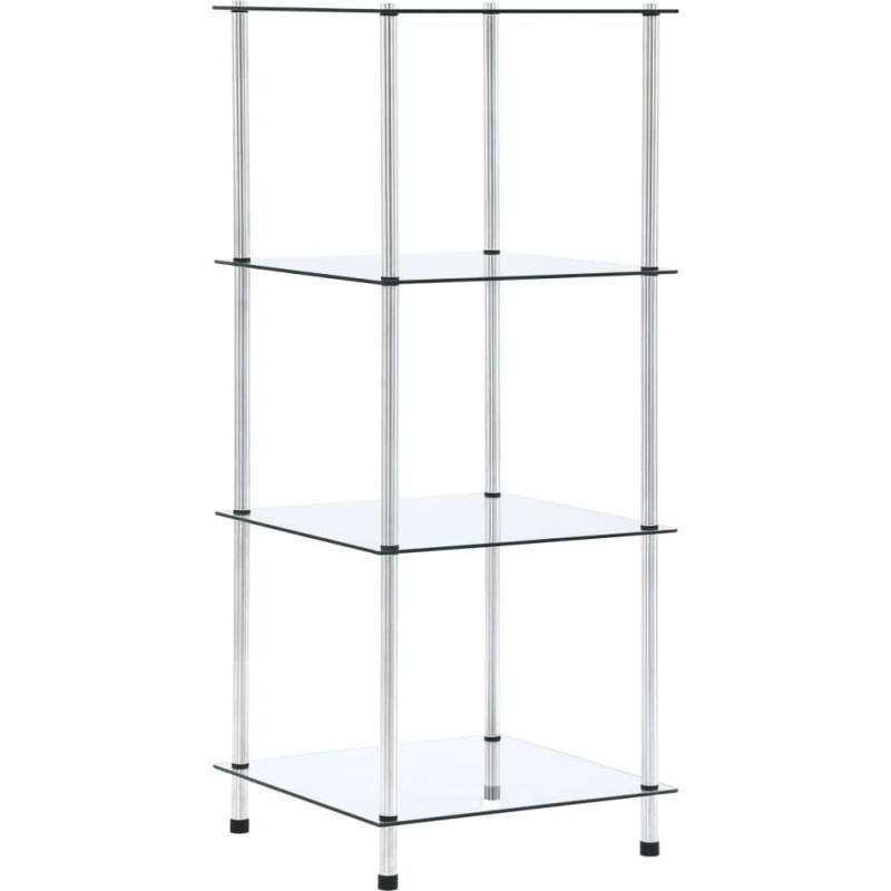 vidaXL Shelf with 4 Shelves Display Cabinet Glass Shelf Decorative Shelf Collector's Display Case Bookcase Transparent 40 x 40 x 100 cm Tempered Glass