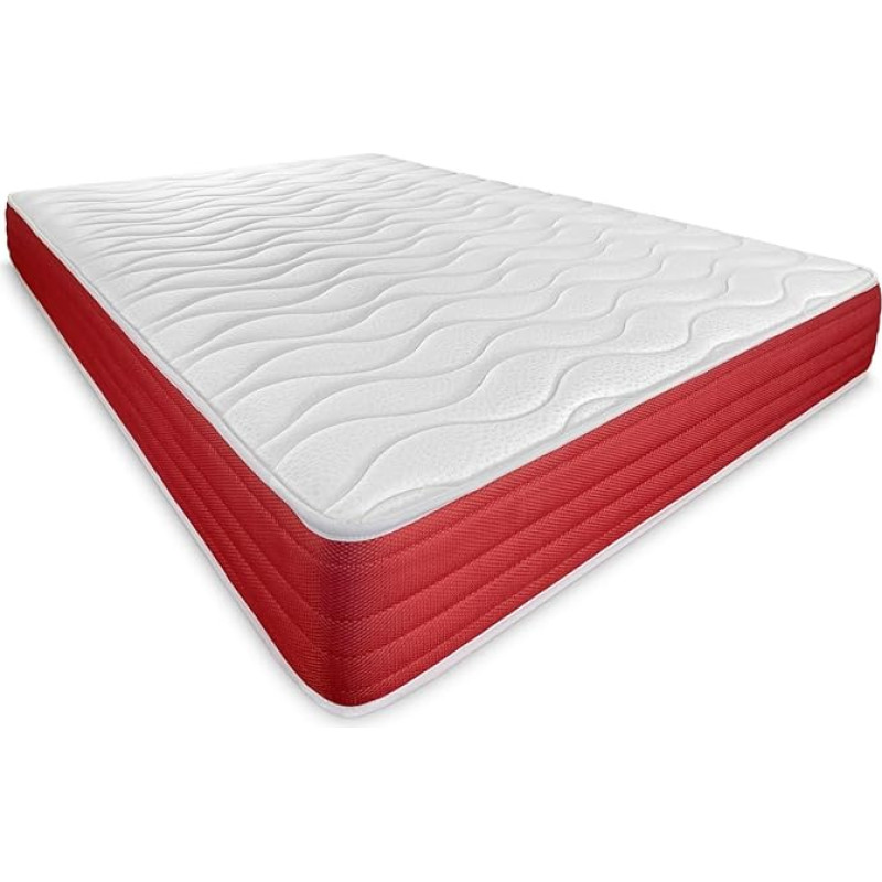 DUÉRMETE ONLINE Lite Viscoelastic Mattress Reversible Firm and Comfortable Winter Summer White Height 23 cm 140 x 190 cm