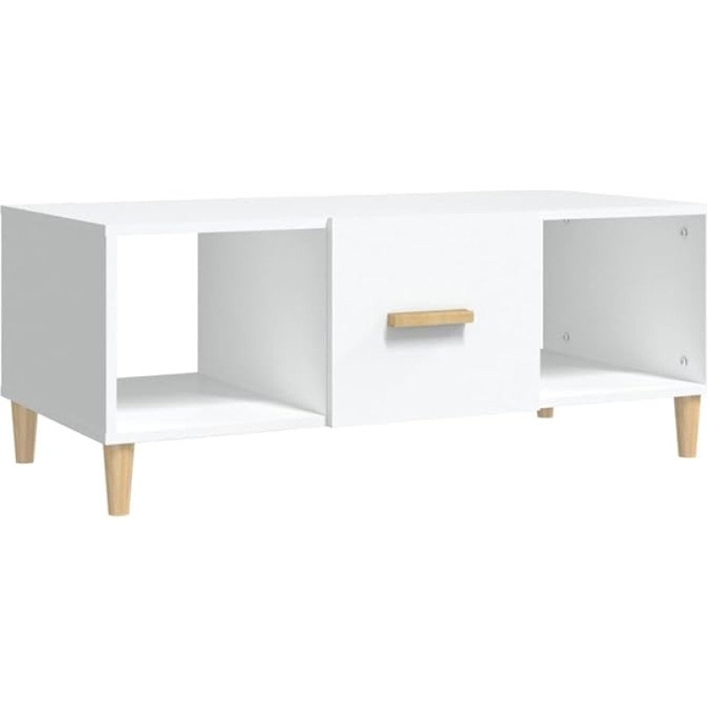vidaXL Coffee Table with Storage Space Side Table Living Room Table Sofa Table Coffee Table Tea Table Living Room White 102 x 50 x 40 cm Wood Material