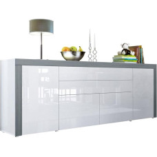 Sideboard Chest of Drawers La Paz V2 in White / White / Avola-Anthracite