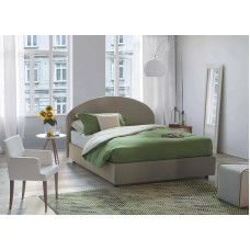 Talamo Italia - Colomba Faux Leather Double Bed - 100% Made in Italy - Front Opening + Mattress 120 x 190 cm - Dove Grey