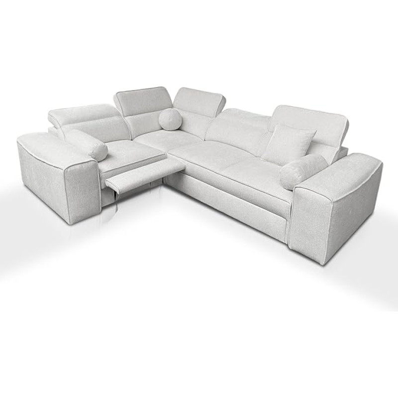 All4All Ecksofa Simon II Mix mit Schlaffunktion & Bettkasten – L-Form - modernes Schlafsofa mit verstellbaren Kopfstützen -276x205x91 cm - Couch - Schlafcouch - Eckcouch 26 (Wahl der Stoffe, Links)