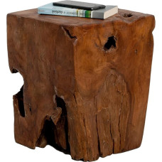 SOLID WOODEN BLOCK TABLE STOOL HEAVY Indo SQUARE STOOL HANDMADE NATURFORM