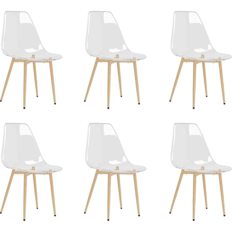vidaXL 6 x Dining Room Chairs, Kitchen Chairs, Dining Chairs, Chair Set, Chairs, Recliner Chairs, Living Room Chairs, Dining Room Chairs, Transparent