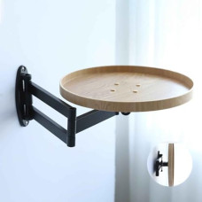 Generisch An der Wand montierter Kleiner Schreibtischtisch, 11,8 Zoll Klapptisch, Nachttisch, klappbarer Couchtisch mit einziehbarer Ablage, 180° abnehmbares Klappdesign für Schlafzimmer, Badezimmer,